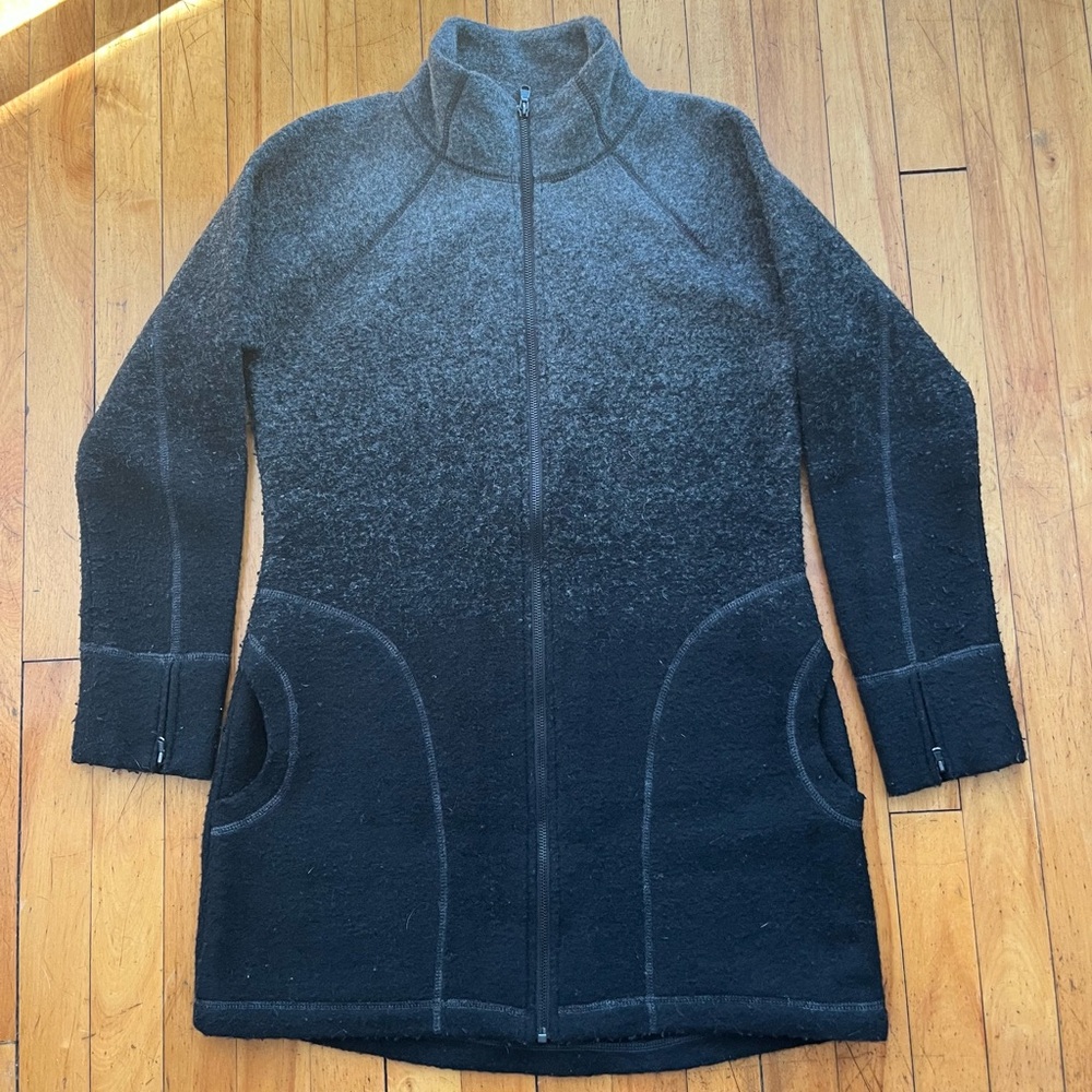 Dakini mid-length wool blend charcoal gray jacket‎ women’s M